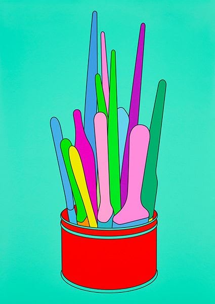 Michael Craig-Martin, Savarin Can (Turquoise), 2018. Archival inkjet. Limited edition of 50, signed and numbered by the artist.