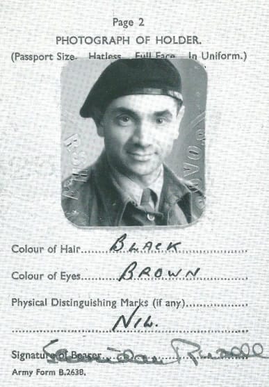 Captain Russell. The identity card carried by Sheridan in wartime Italy.