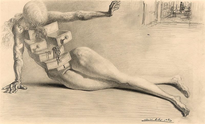 Salvador Dali, City of Drawers, 1936