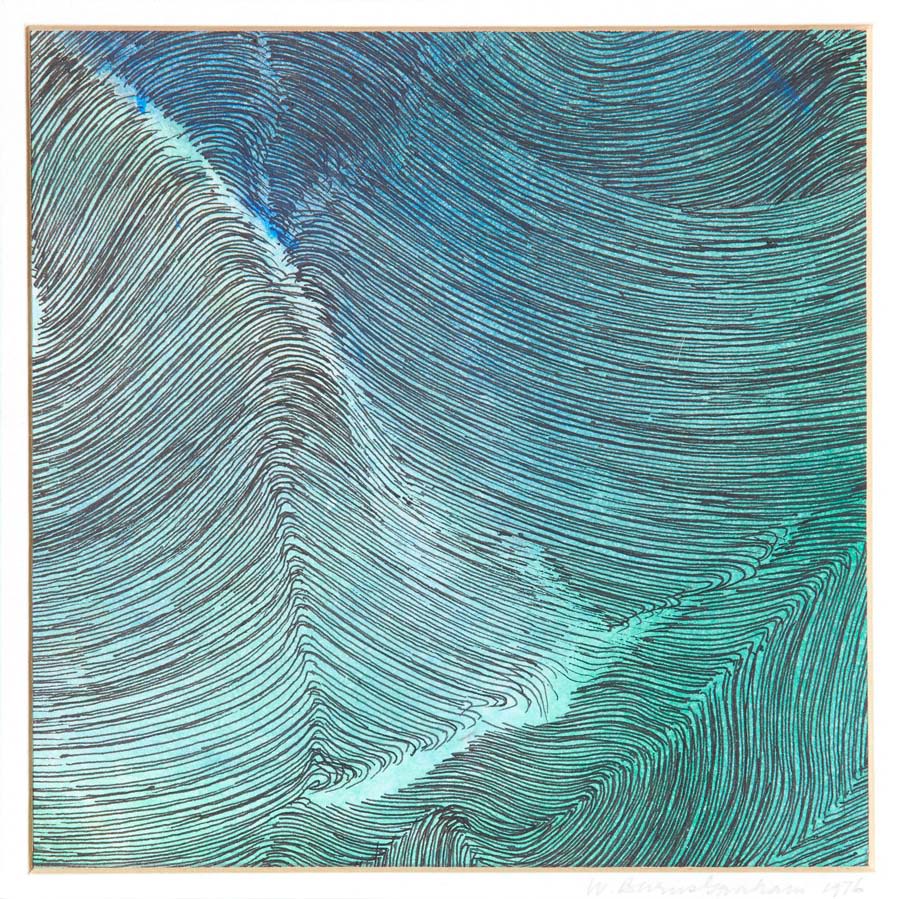 Wilhelmina Barns-Graham, Music of the Sea, 1976. Part of Paintings in Hospitals Linear Meditations exhibition. Courtesy of the Barns-Graham Charitable Trust