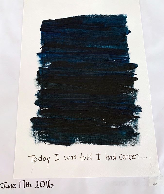 Today I was told I had cancer... Image from Janes journal. 17th June 2016.