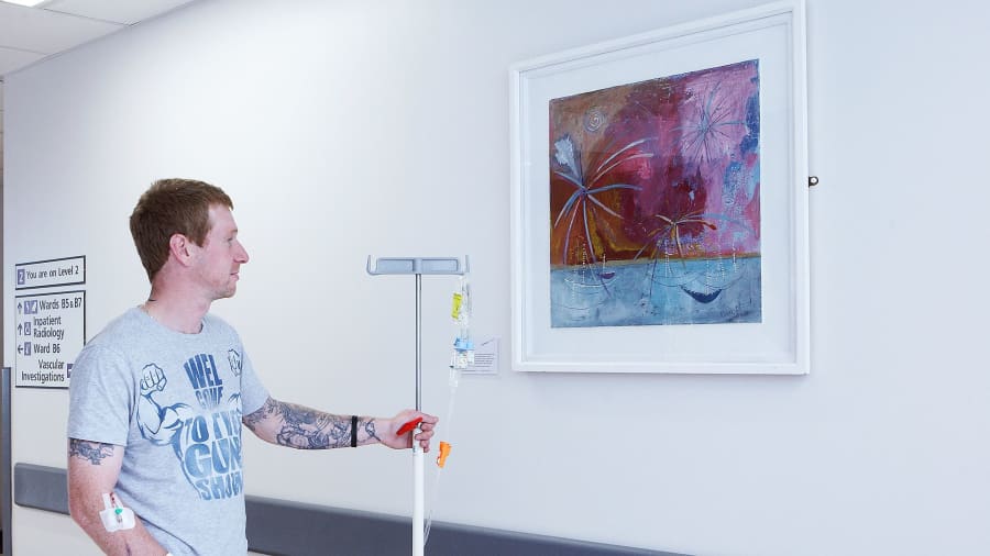 Fireworks by Sarah Borrett. Part of the Paintings in Hospitals collection. © courtesy of the artist, Paintings in Hospitals