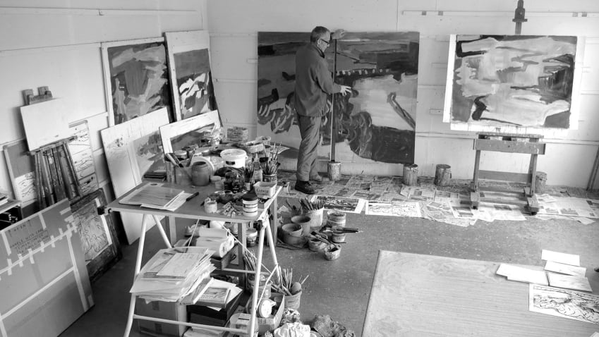 Simon Carter in his studio. Photo by Noah Carter.